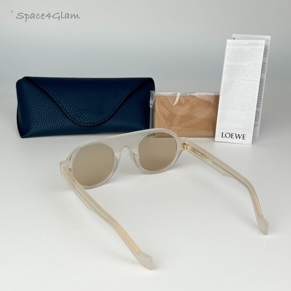 NEW Loewe LW40020I 21E Clear White Gold Brown Round Unisex Sunglasses LW 40020I - Picture 6 of 6